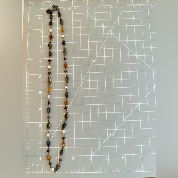 Vintage Silver Multi Precious Stone Necklace - Picture 14 of 17